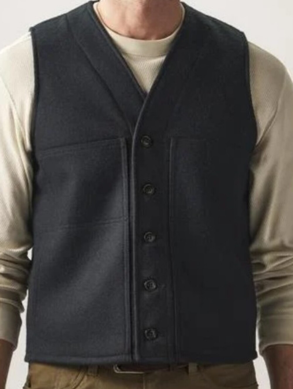 Filson Mackinaw Wool Vest Navy Blue Size Medium